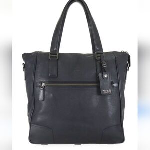 Tumi Black Leather Travel Tote Bag